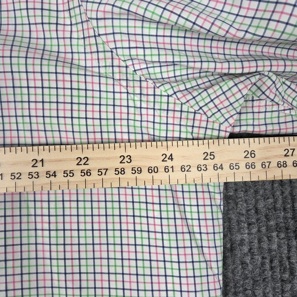 Ralph Lauren Mens XL Pink Green Navy Tattersall Check Button Down Shirt Cotton‎